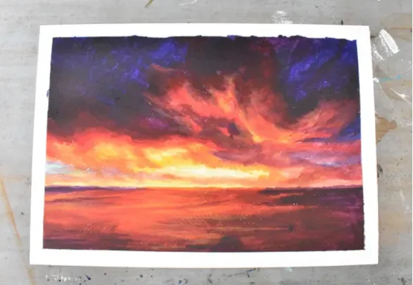 Sunset painting tutorial