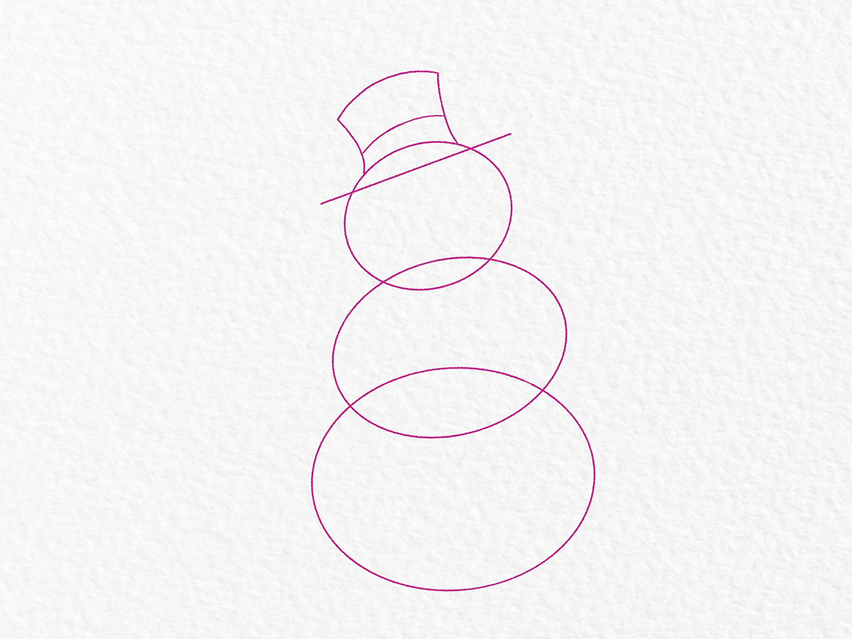 Snowman drawing – step 2