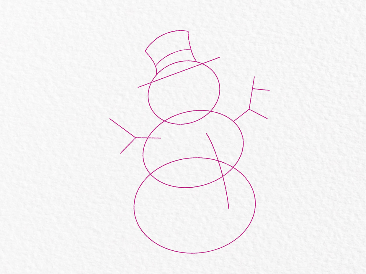 Snowman drawing – step 3