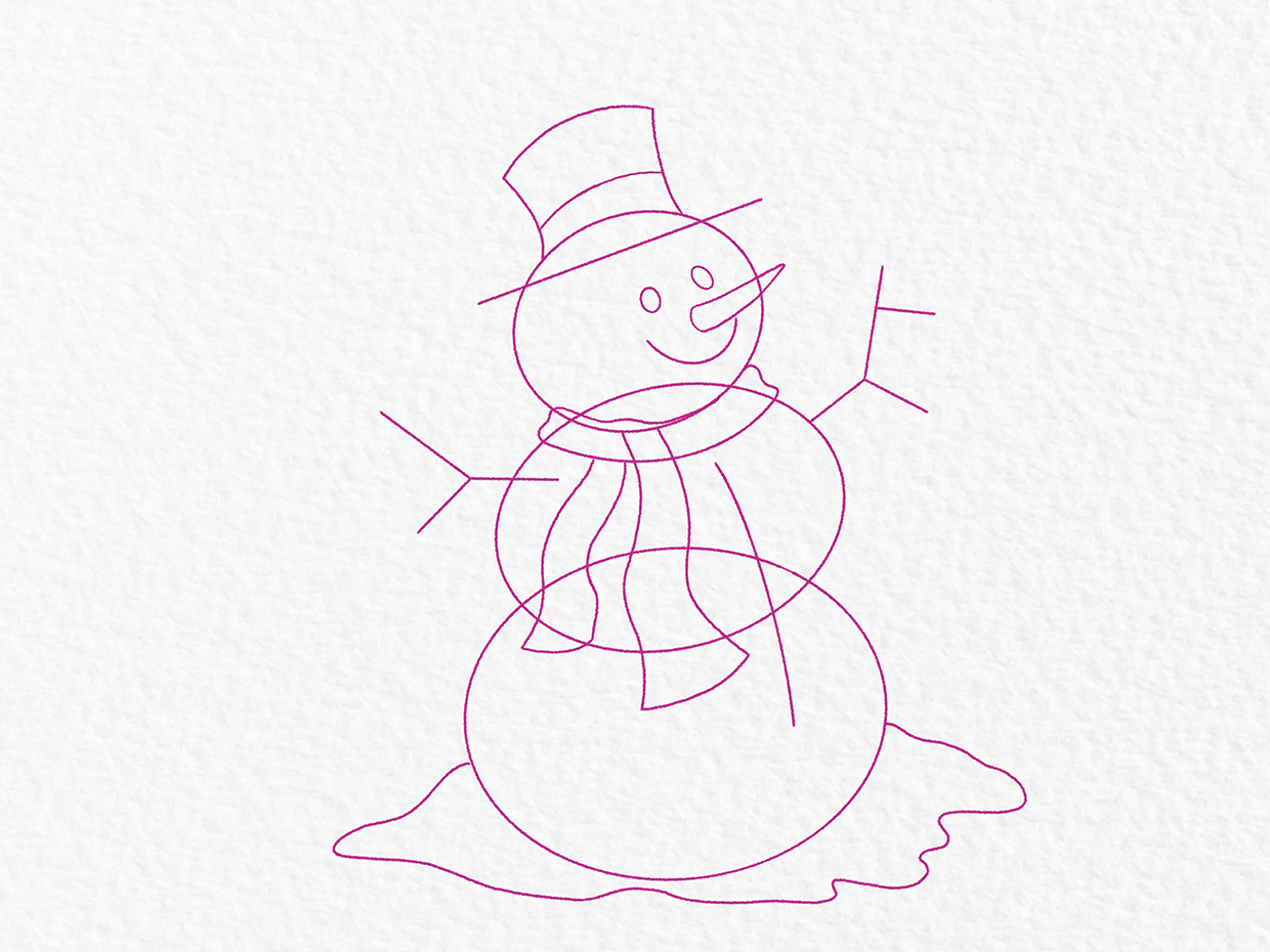 Snowman drawing – step 6
