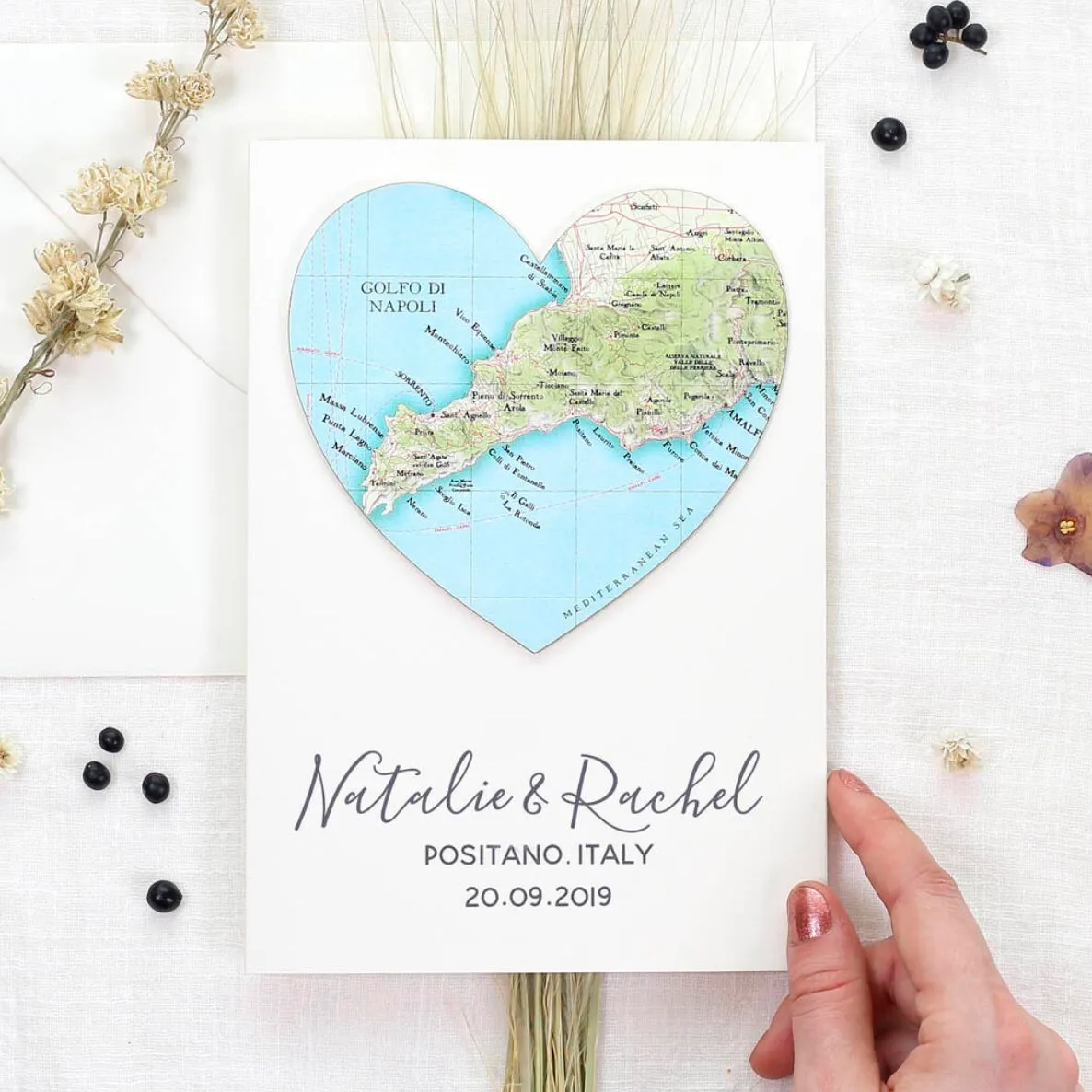 Map heart card from Not On The High Street