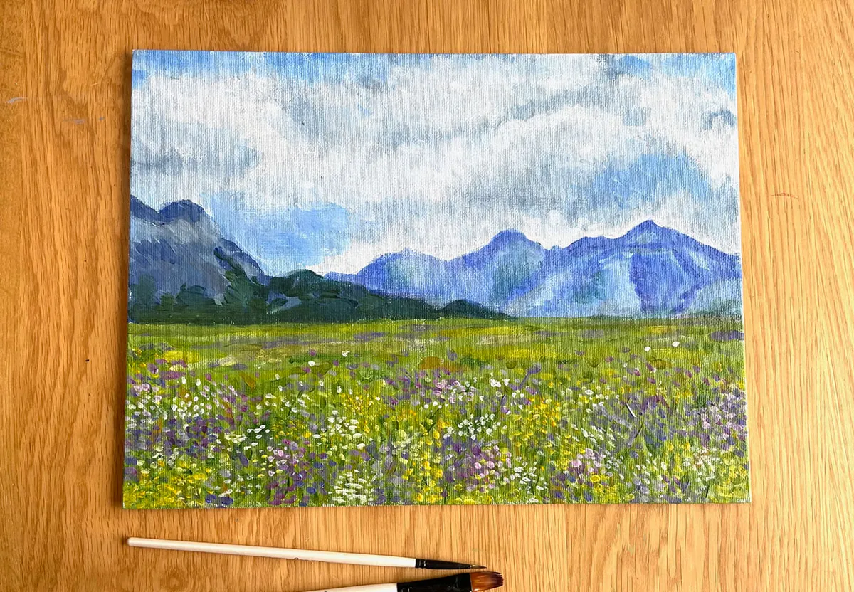 Acrylic landscape painting