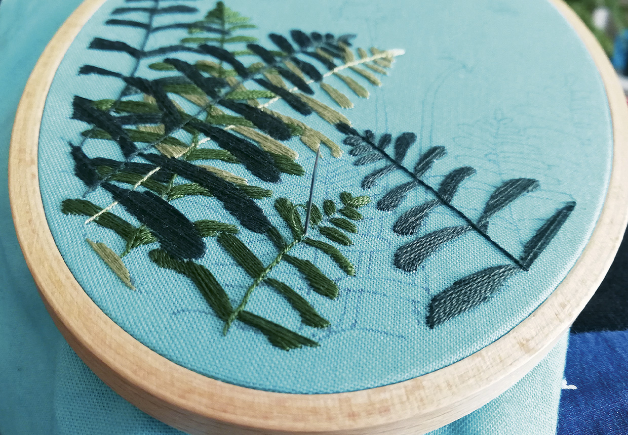 botanical embroidery step 2