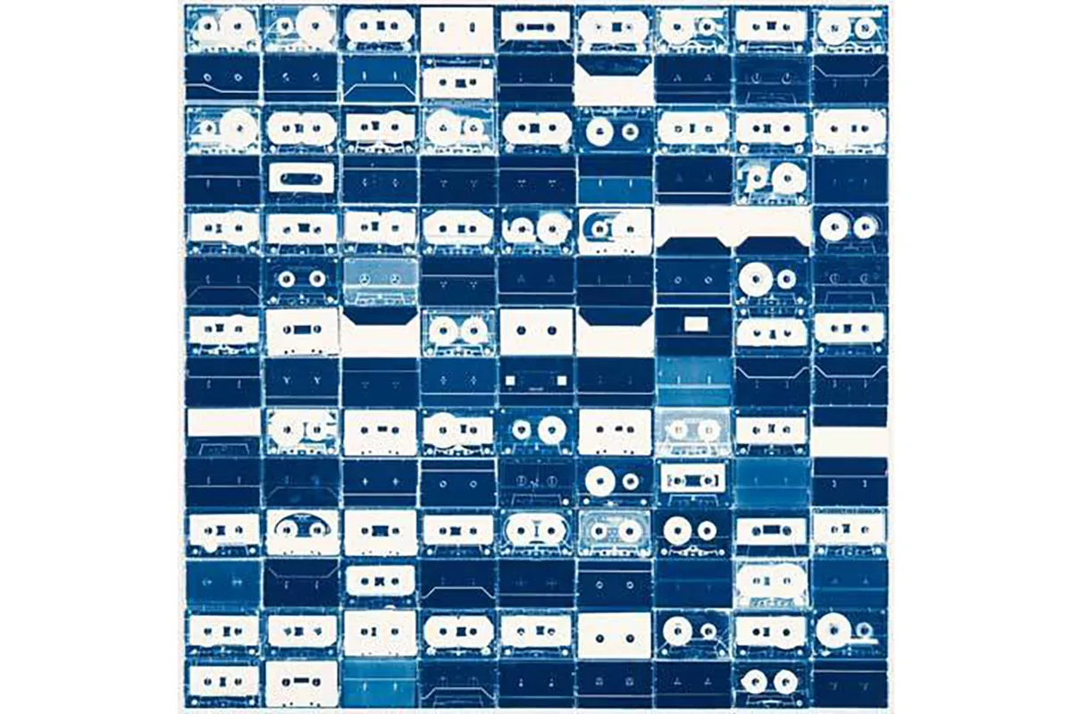 casette tape cyanotype art
