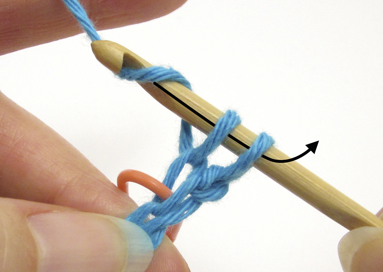 Alternative chain stitch crochet technique – working into the bump – step 5