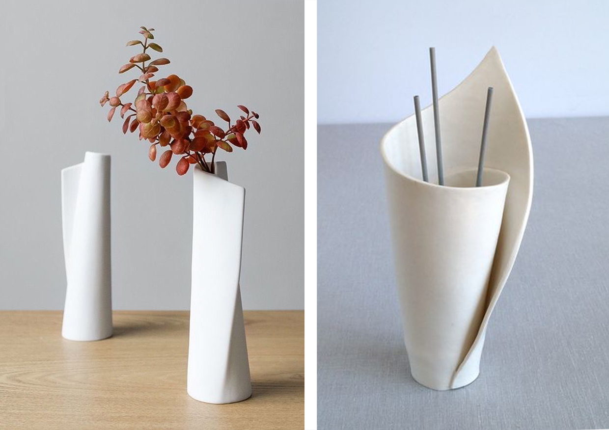 folded vases