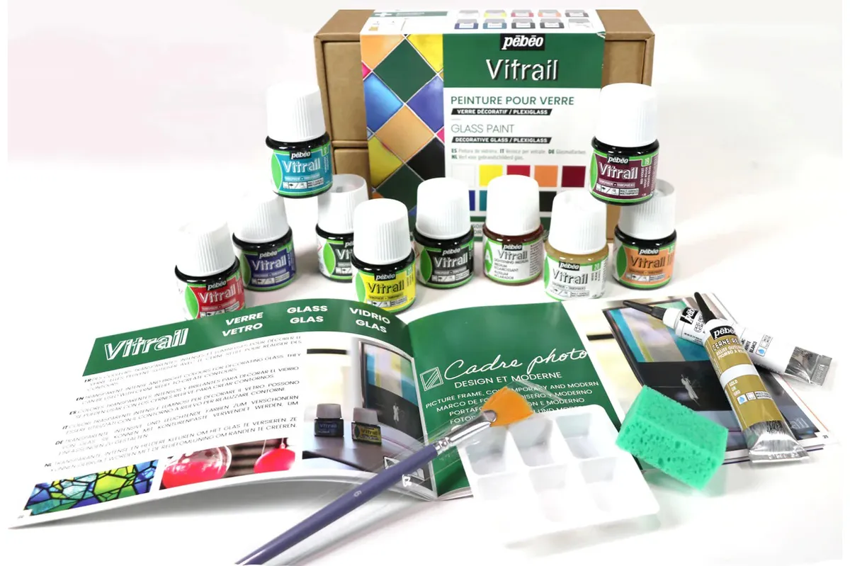 Pebeo Vitrail Glass Painting Set on a white background