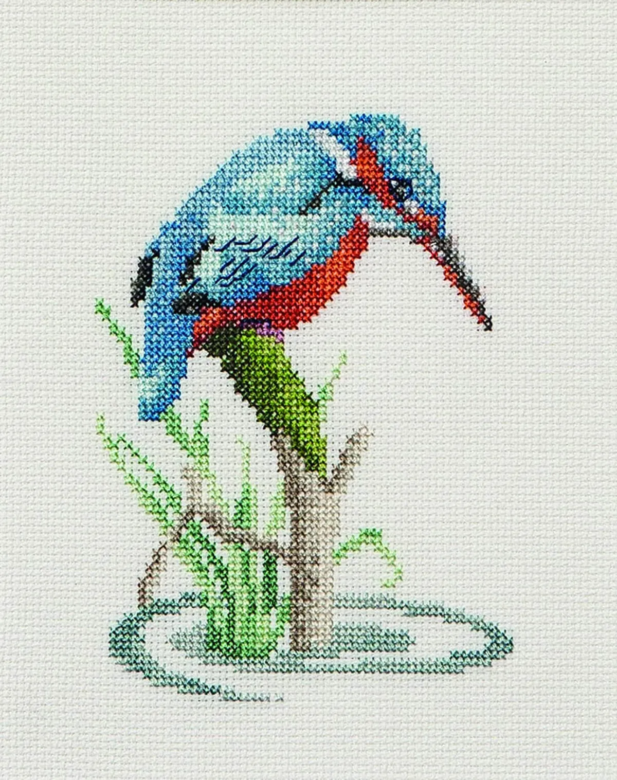 counted cross stitch kit - kingfisher