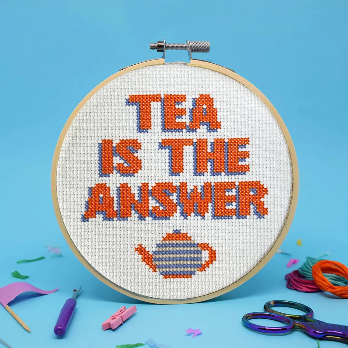 counted cross stitch kit - tea