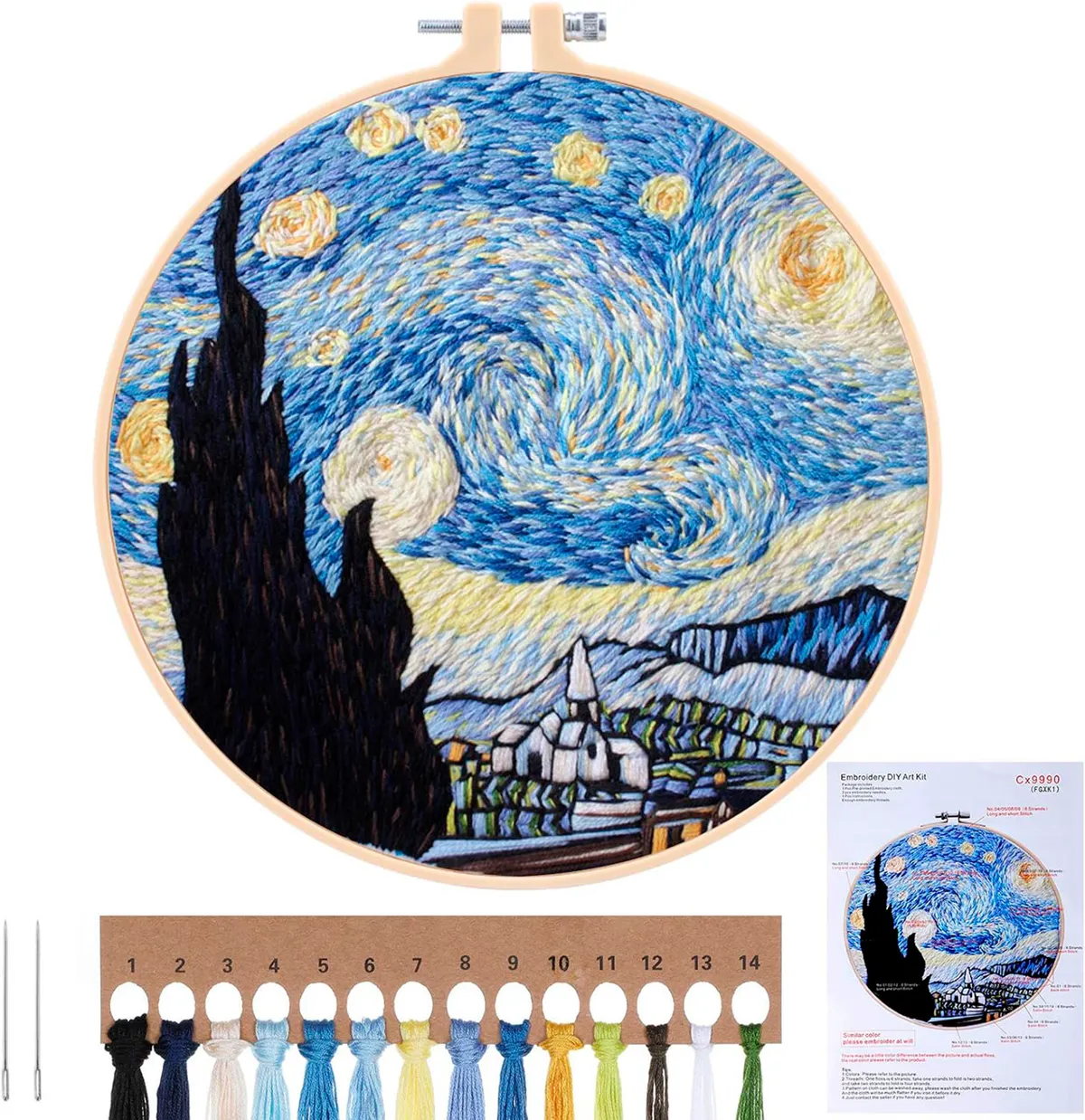 Starry Night embroidery kit