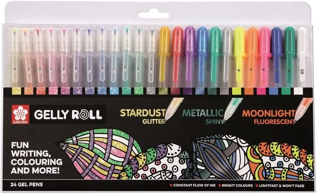 Premium Glitter Gel Pens, 0.8mm Medium Point Glitter Markers, Colorful Pen  for Bullet Journal Writing, Multi Color Pen, Metallic Permanent Marker