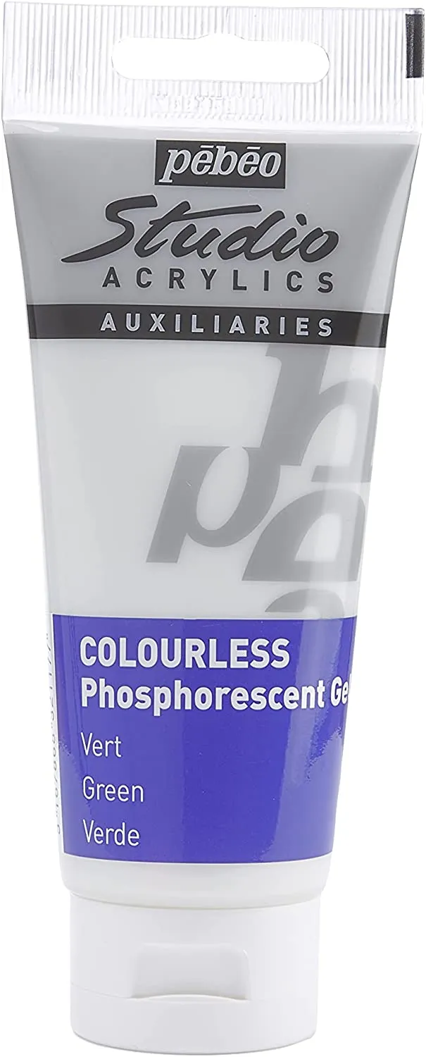 Tube of colourless phosphorescent paint