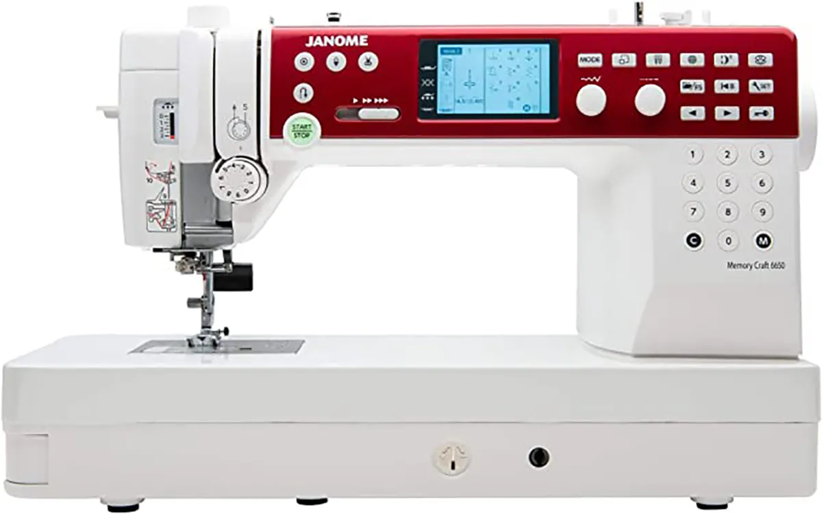 The Janome MC6650 free motion quilting machine