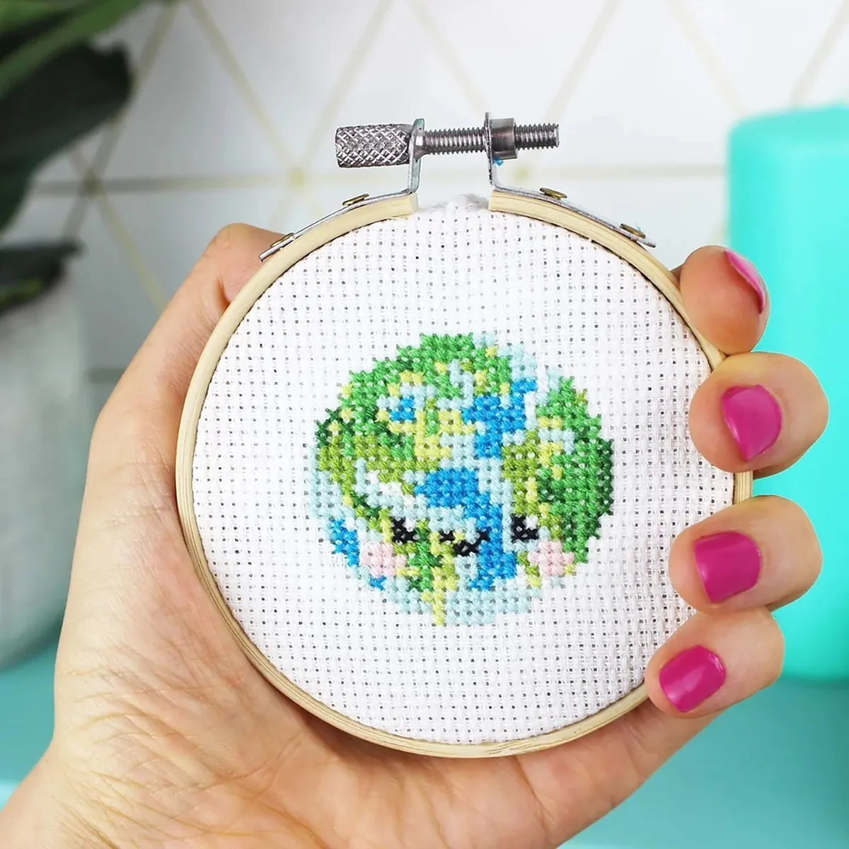 One Planet Hand Embroidery Kit - Stitched Modern