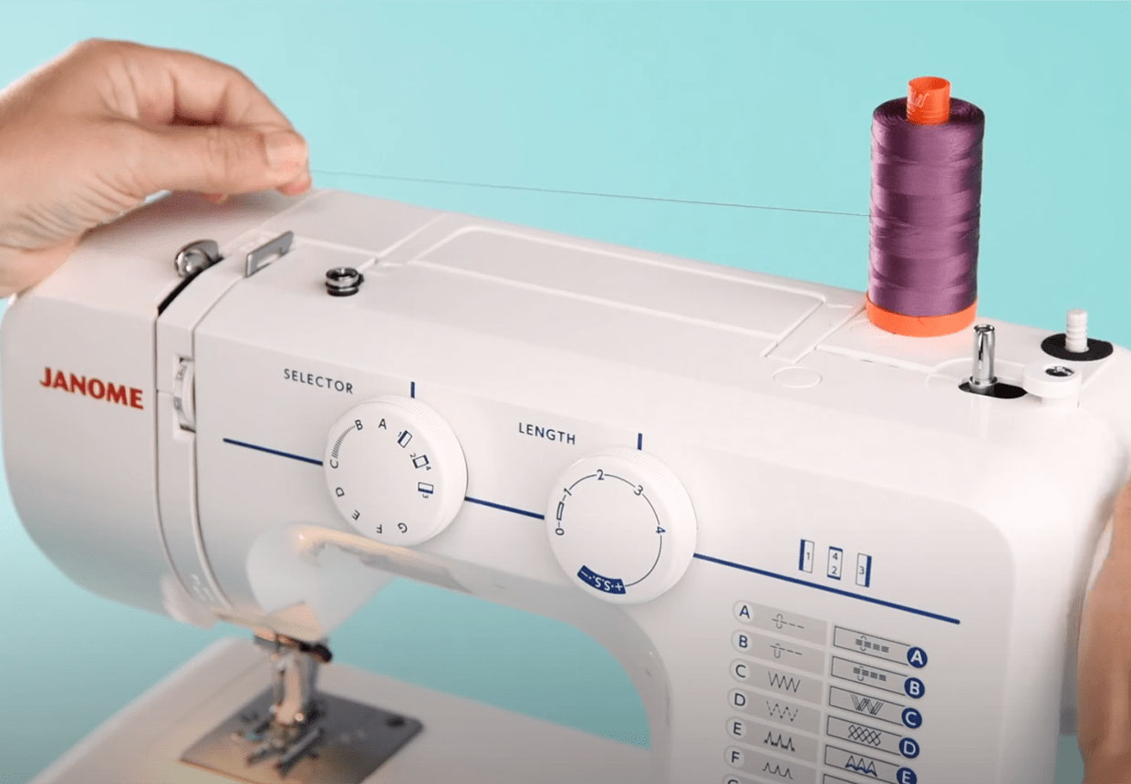 how to thread a sewing machine step 1 – adding the top thread