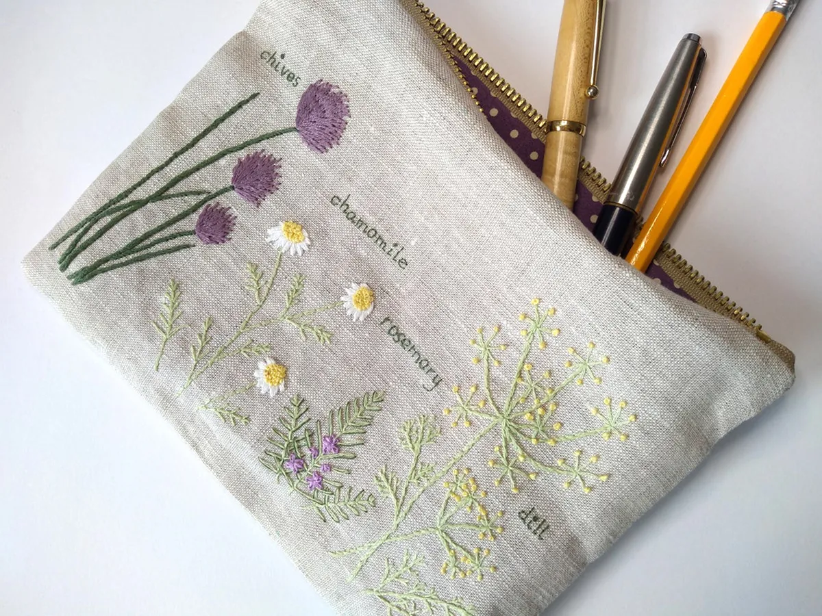 DIY embroidery pencil case kit