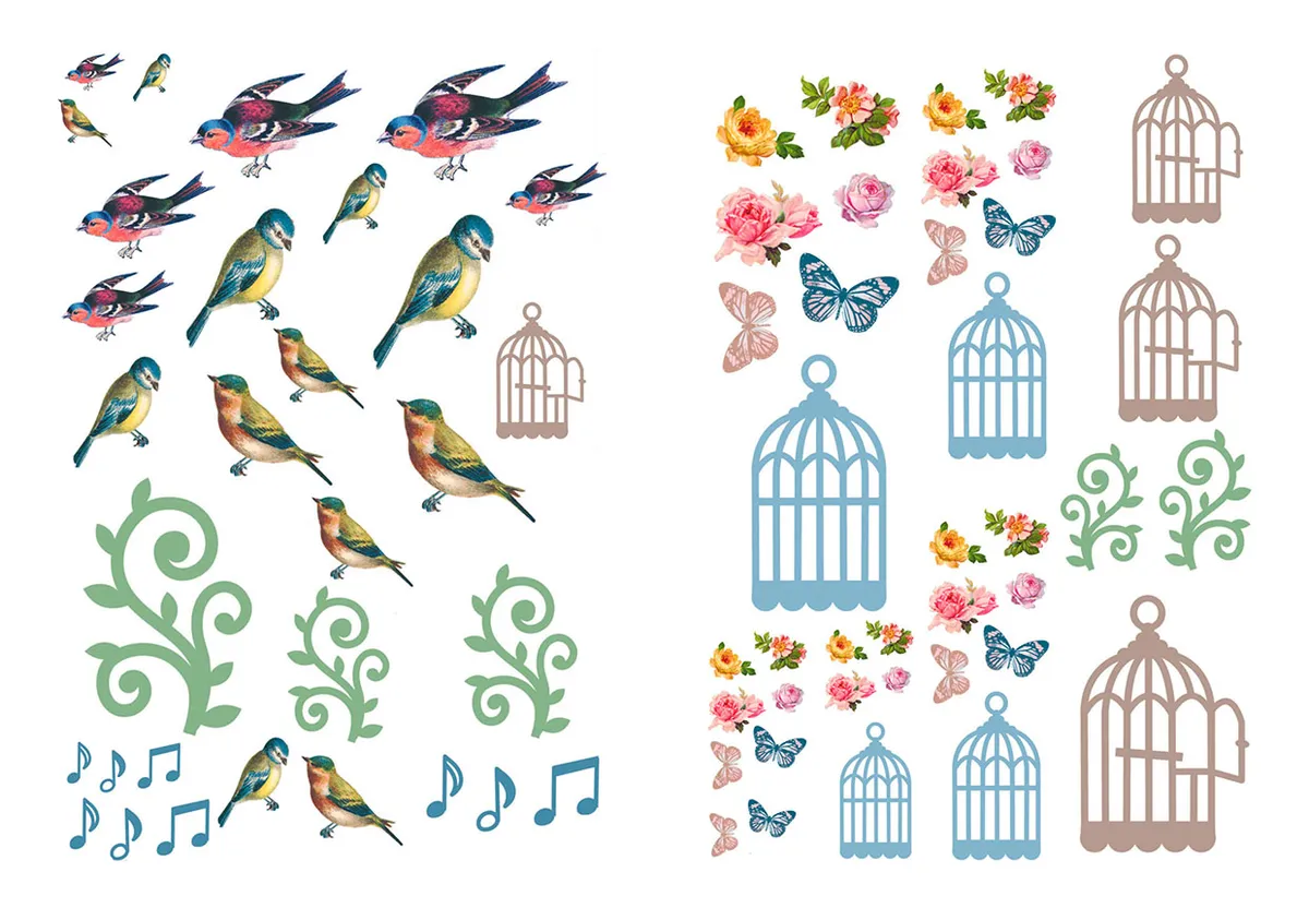 Bird and cage printables