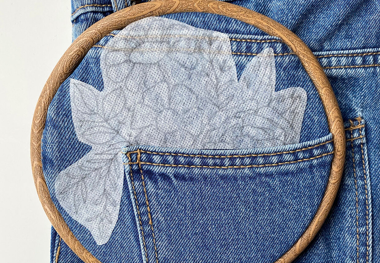 embroidered jeans – step 1