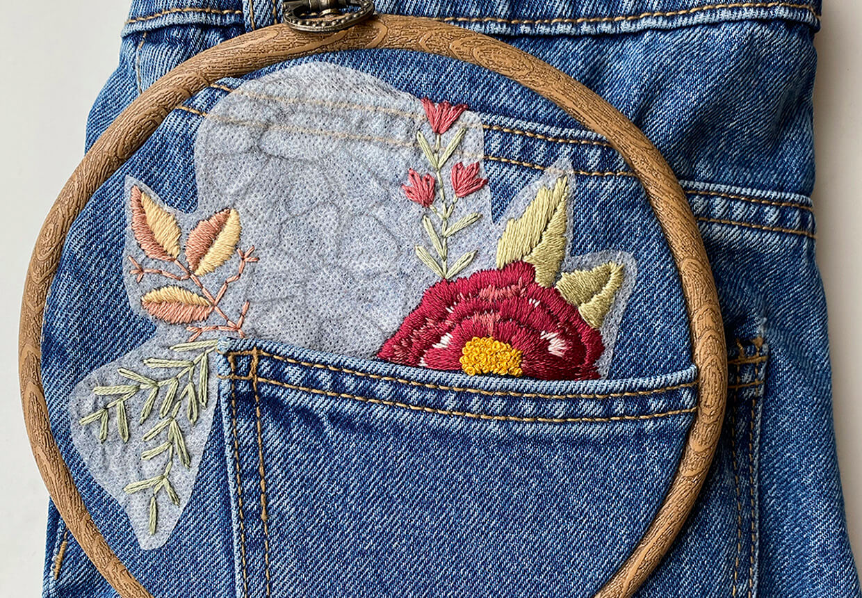embroidered jeans – step 3