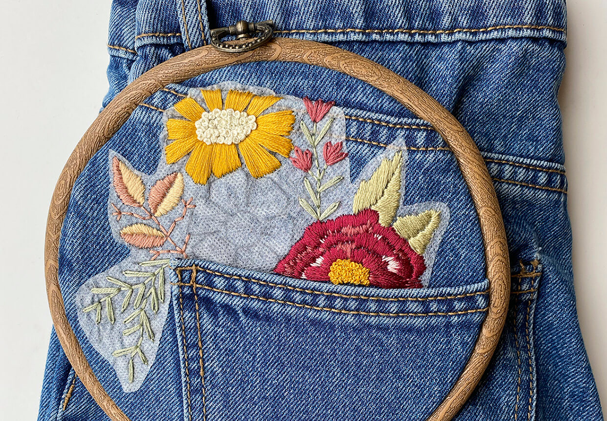 embroidered jeans – step 4