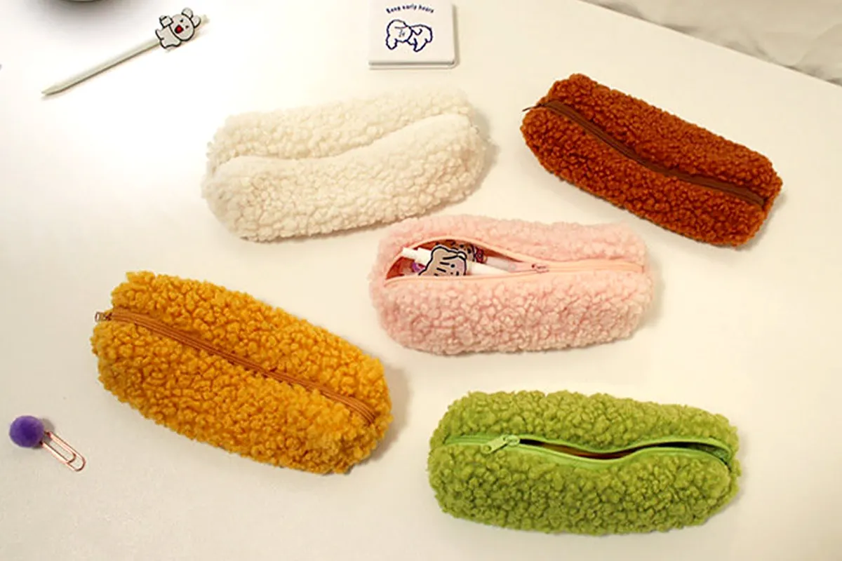fluffy pencil cases