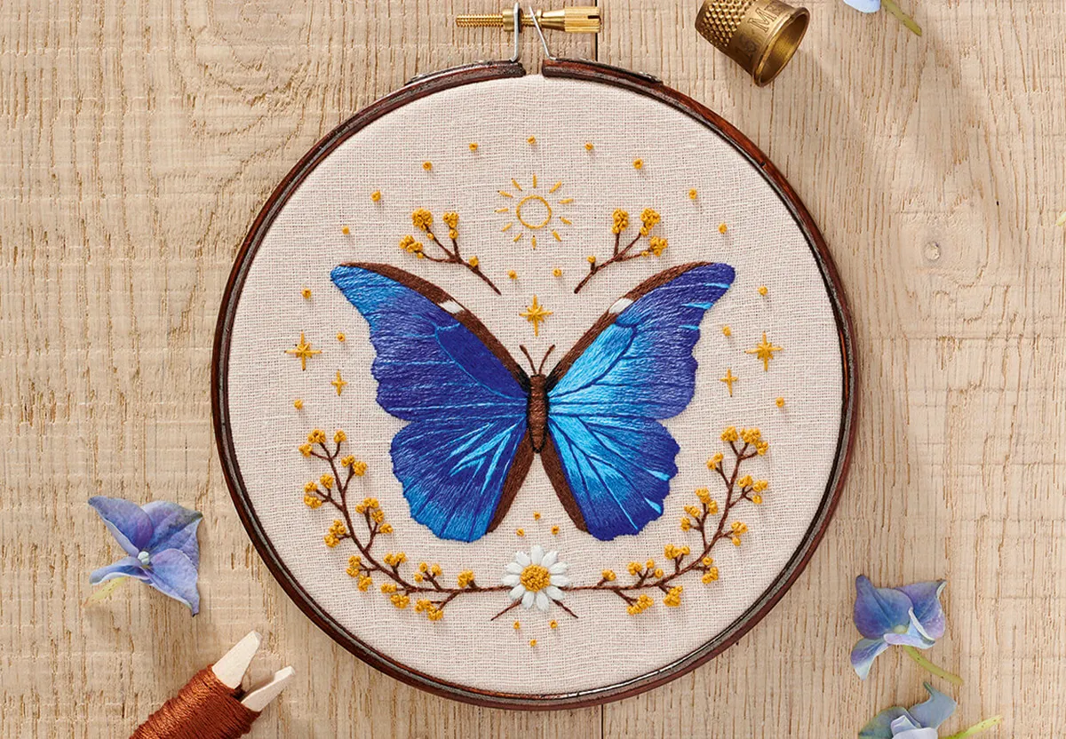 thread painted butterfly
