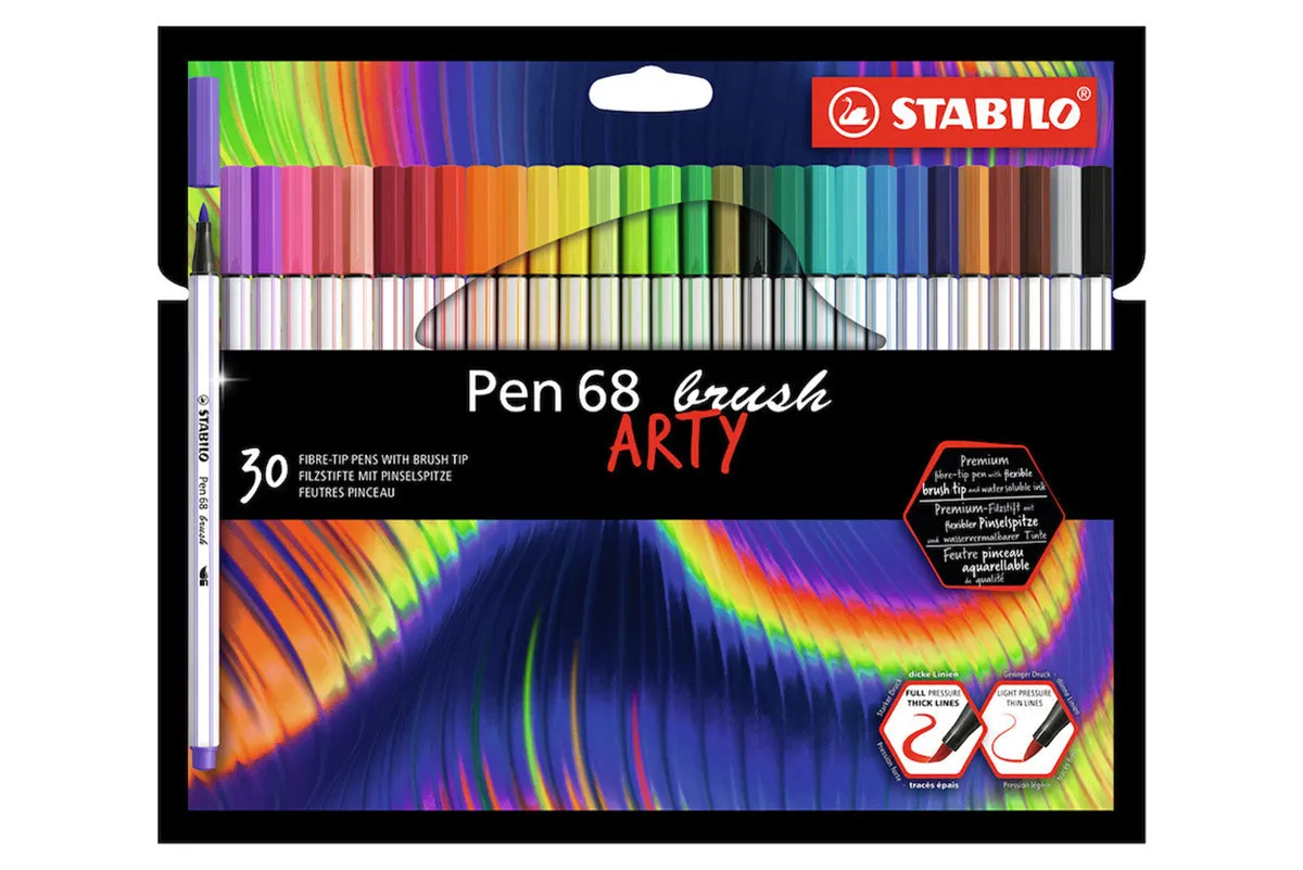 STABILO-ARTY-Pen-68-Brush-Wallet-of-30