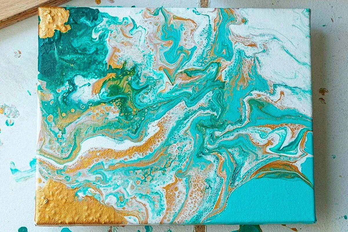 Acrylic paint pouring