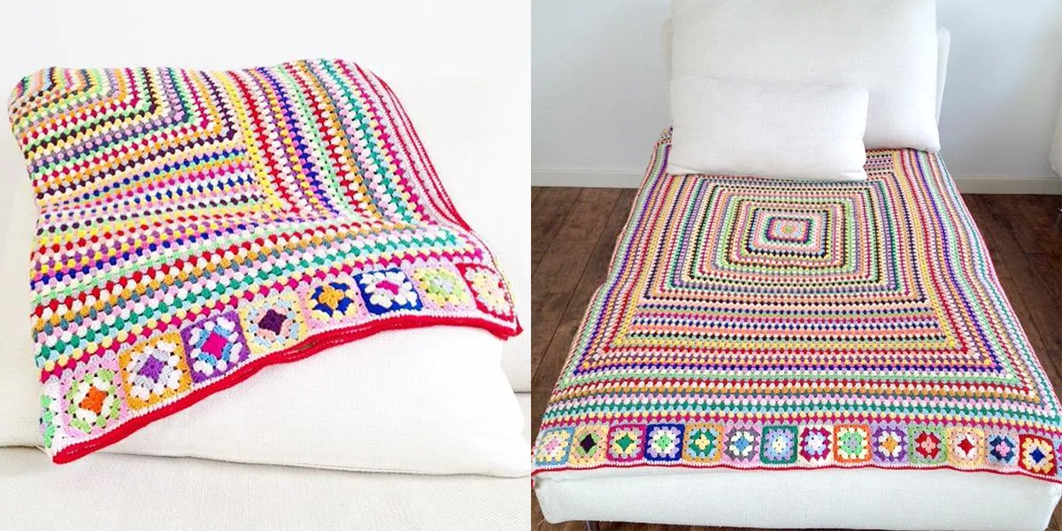 Granny Square blanket crochet pattern1