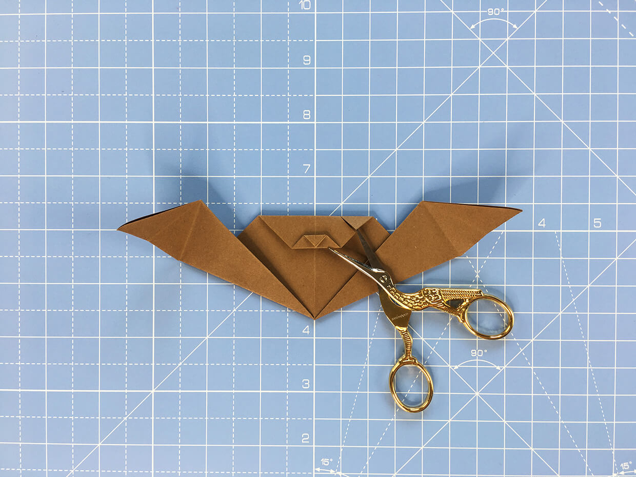 How to make an origami bat - step 13a