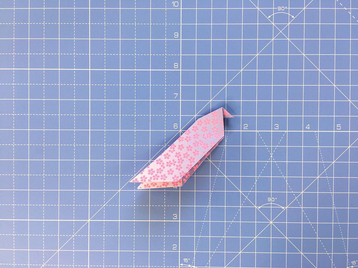 How to make an origami dove - step 11