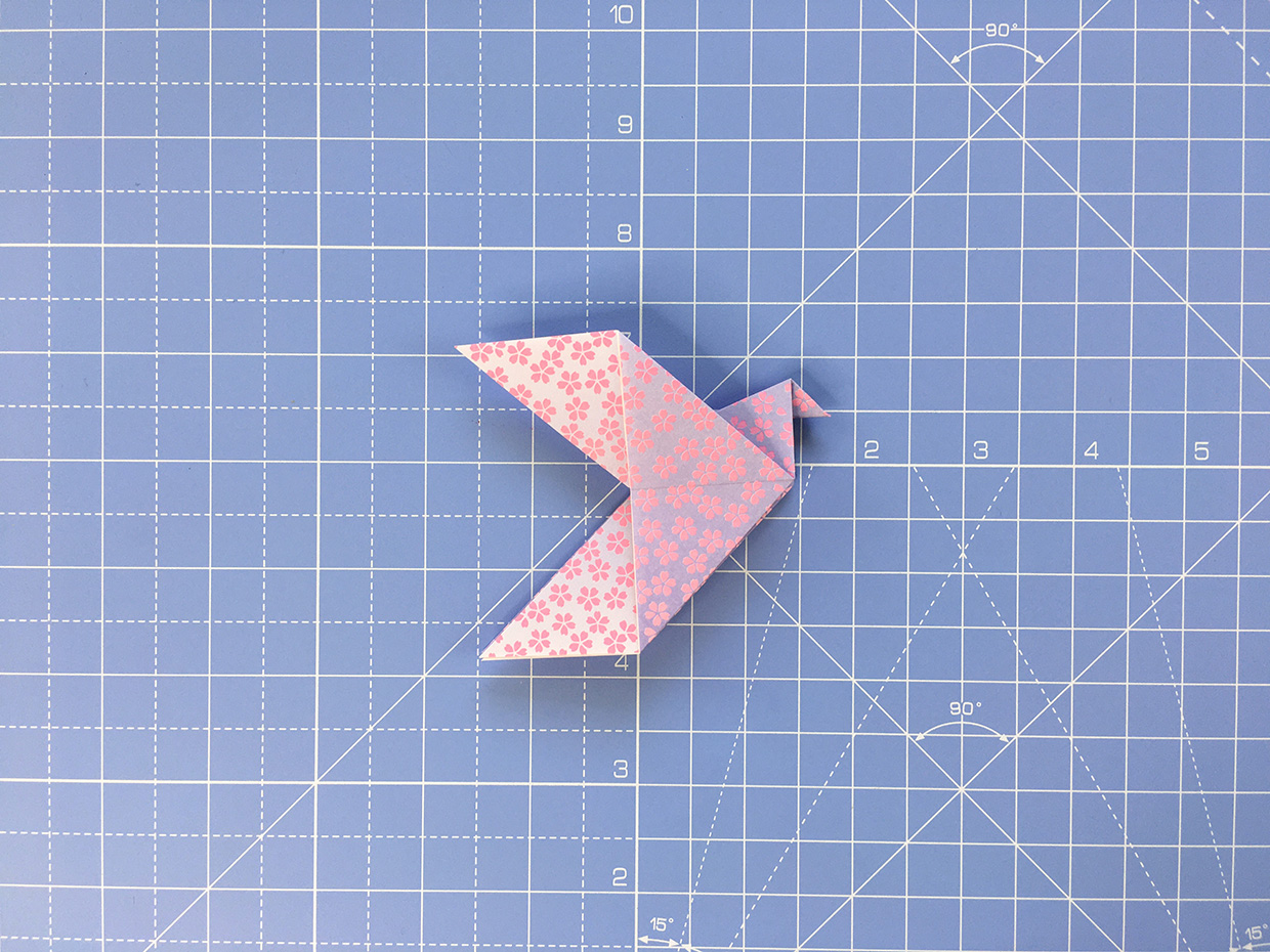 How to make an origami dove - step 12