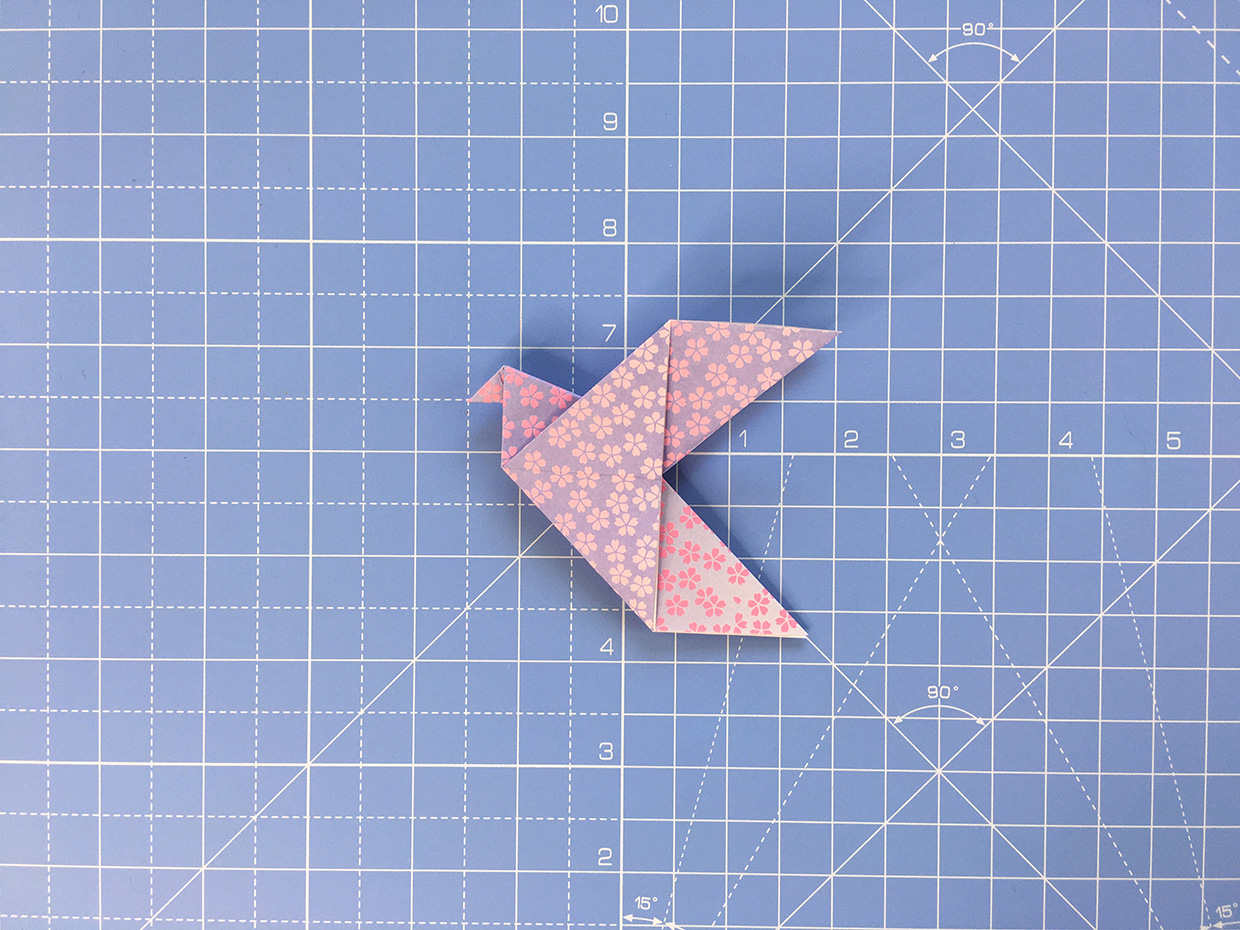 How to make an origami dove - step 13b