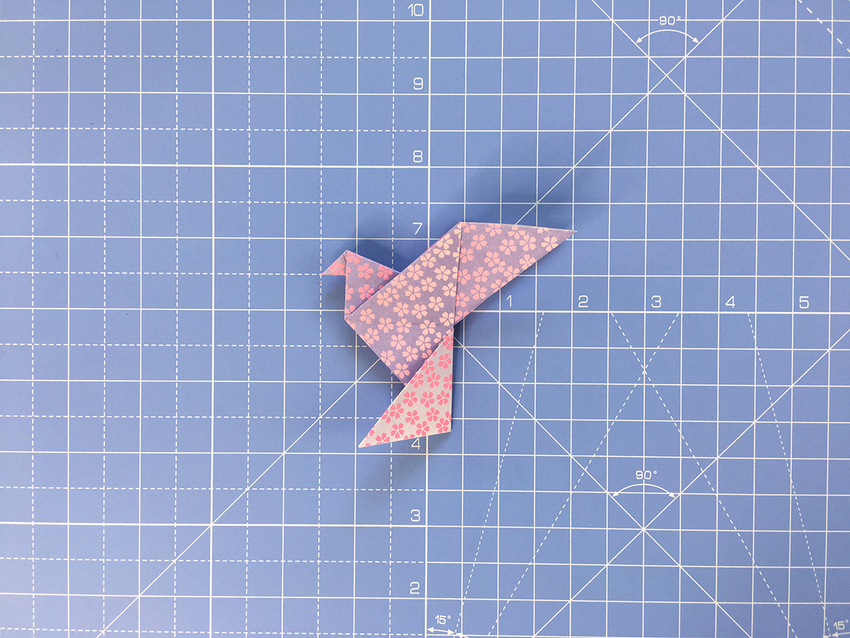 How to make an origami dove - step 14