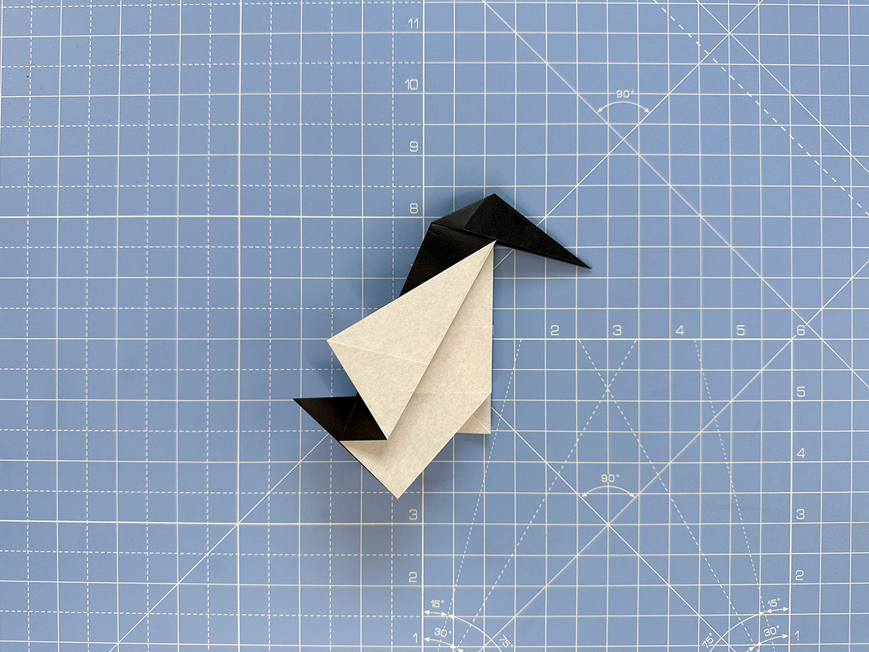 How to make an origami penguin - step 11