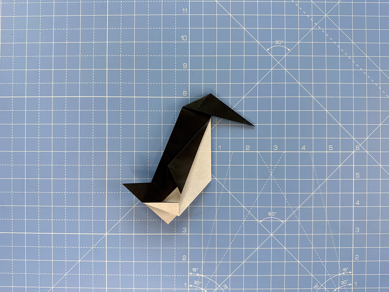 How to make an origami penguin - step 17a