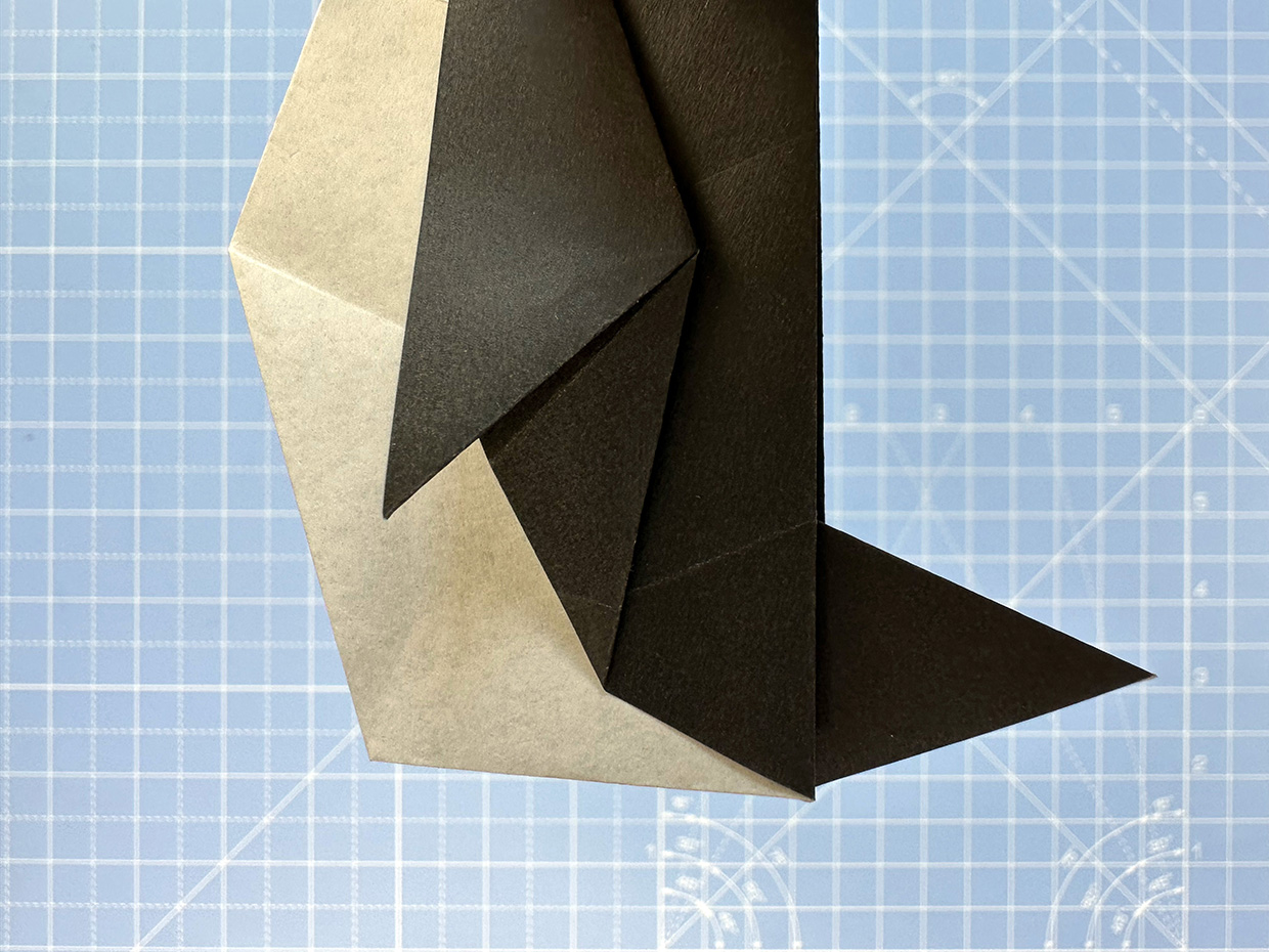 How to make an origami penguin - step 18e