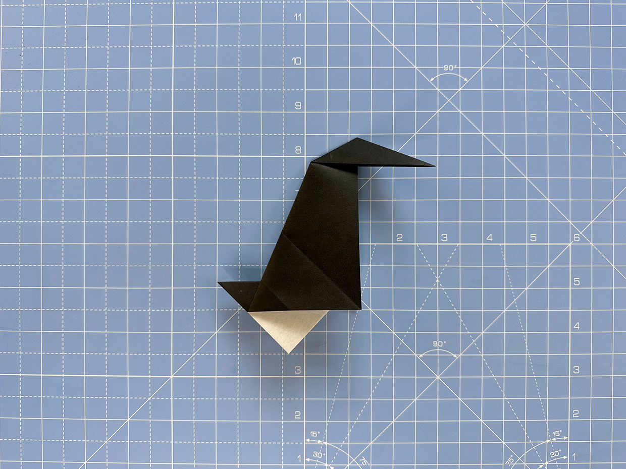 How to make an origami penguin – step 9