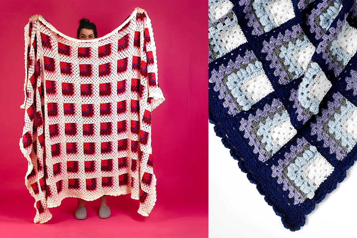 amour free granny square blanket crochet pattern
