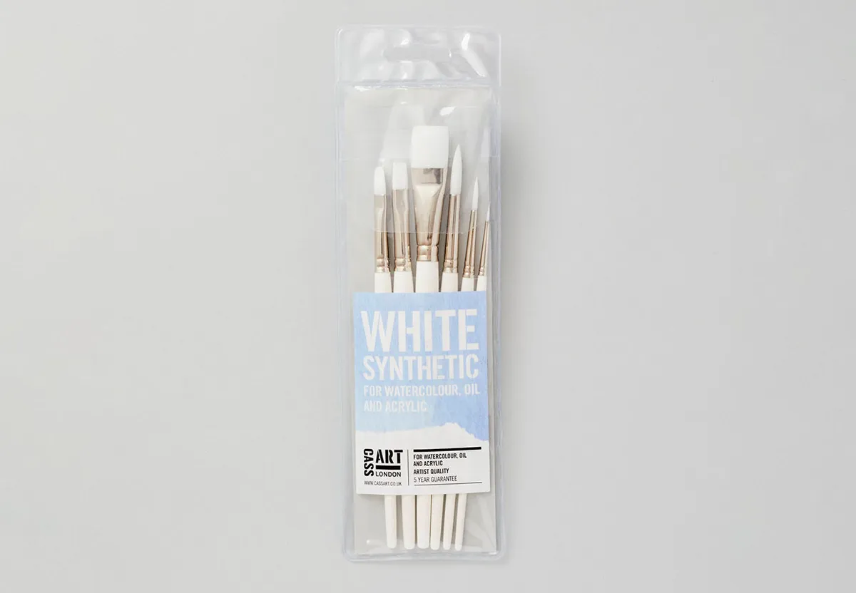 Cass Art white synthetic brushes