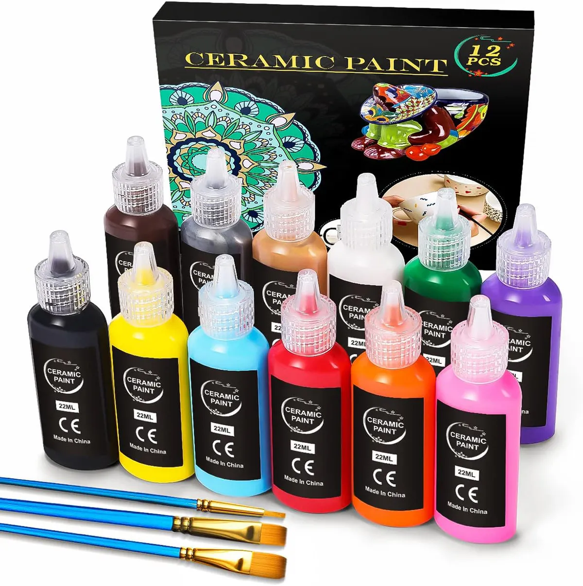 Shuttle Art Shuttle Art acrylic paints acrylic pigment 36 colors set  metallic color quick-drying waterproof durability 60ml palette brush with  cloth / glass / children's illustration Coloring craft handmade art  painting materials