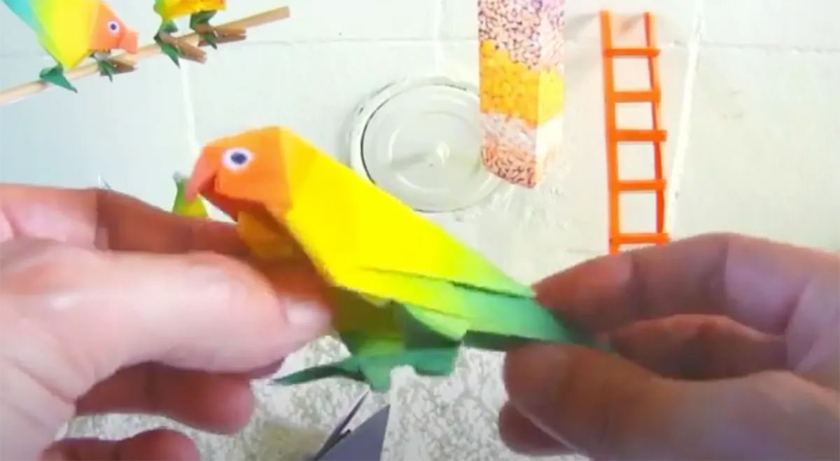 origami birds lovebird