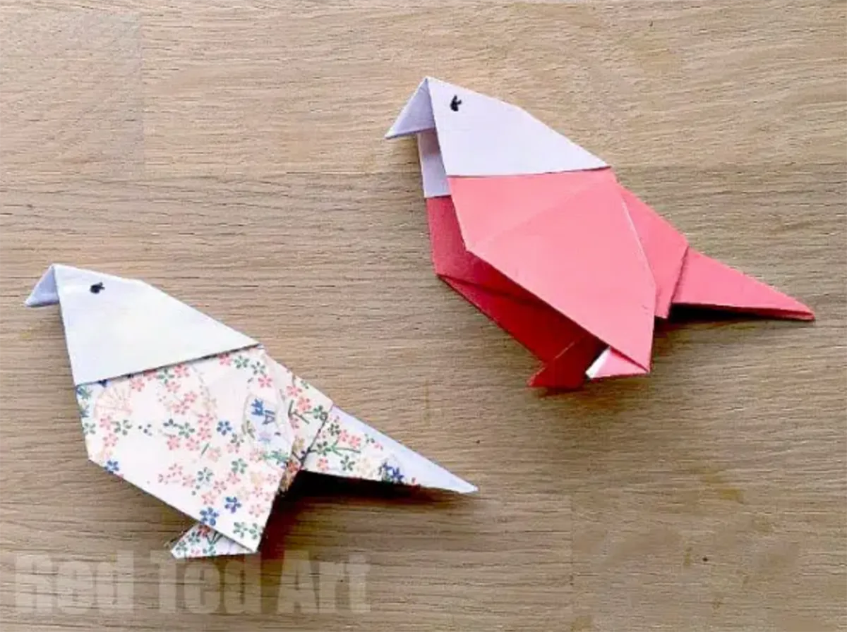 origami birds budgie
