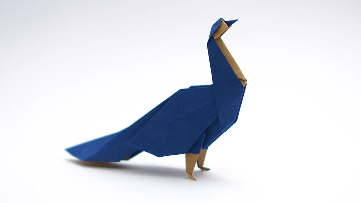 origami birds peacock