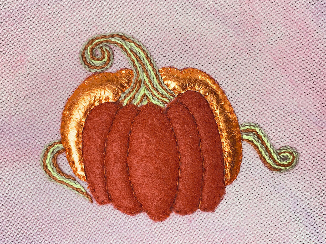 3d embroidery pumpkin step 4