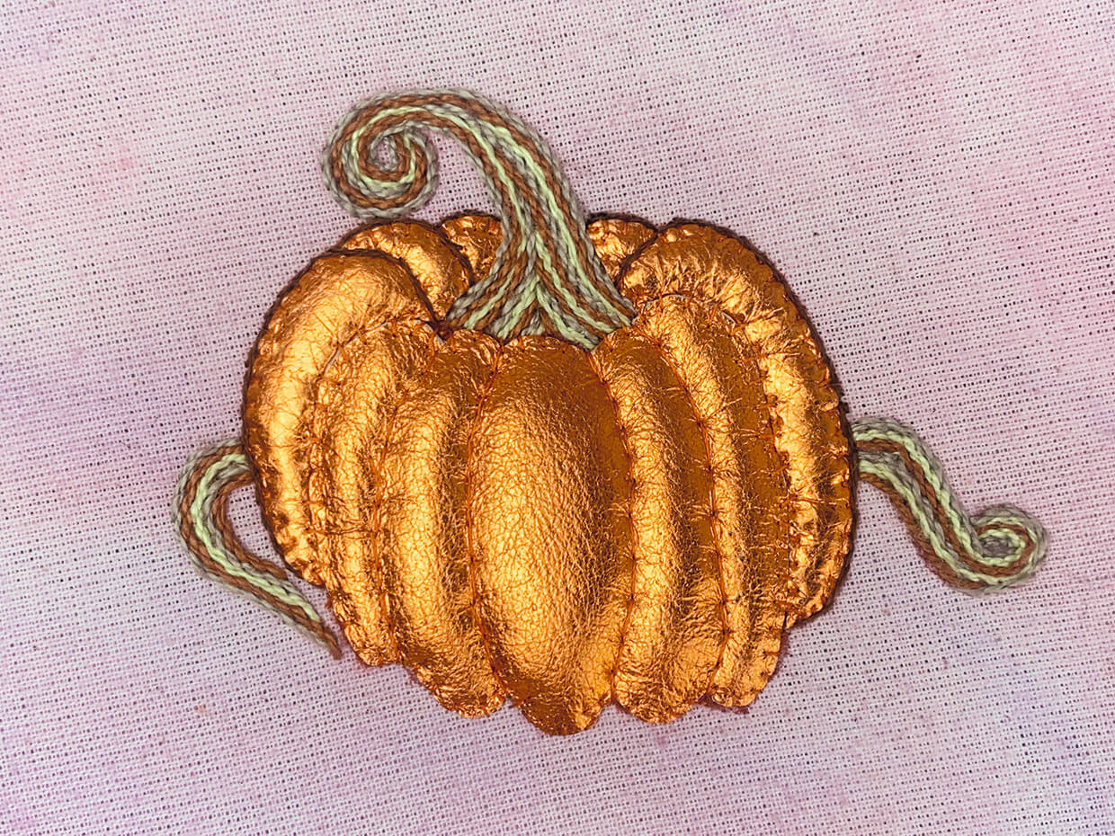 3d embroidery pumpkin step 5