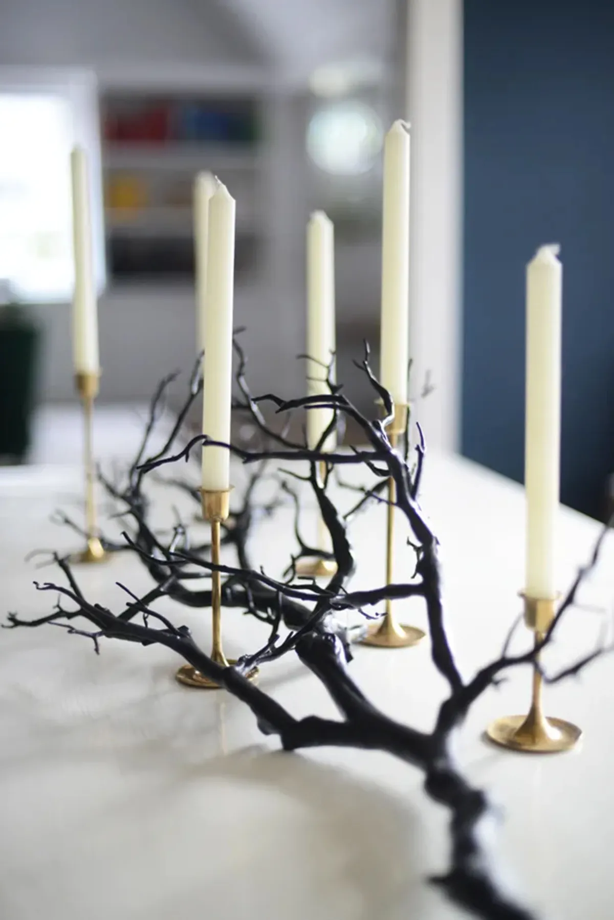 Branch and candles table decoration