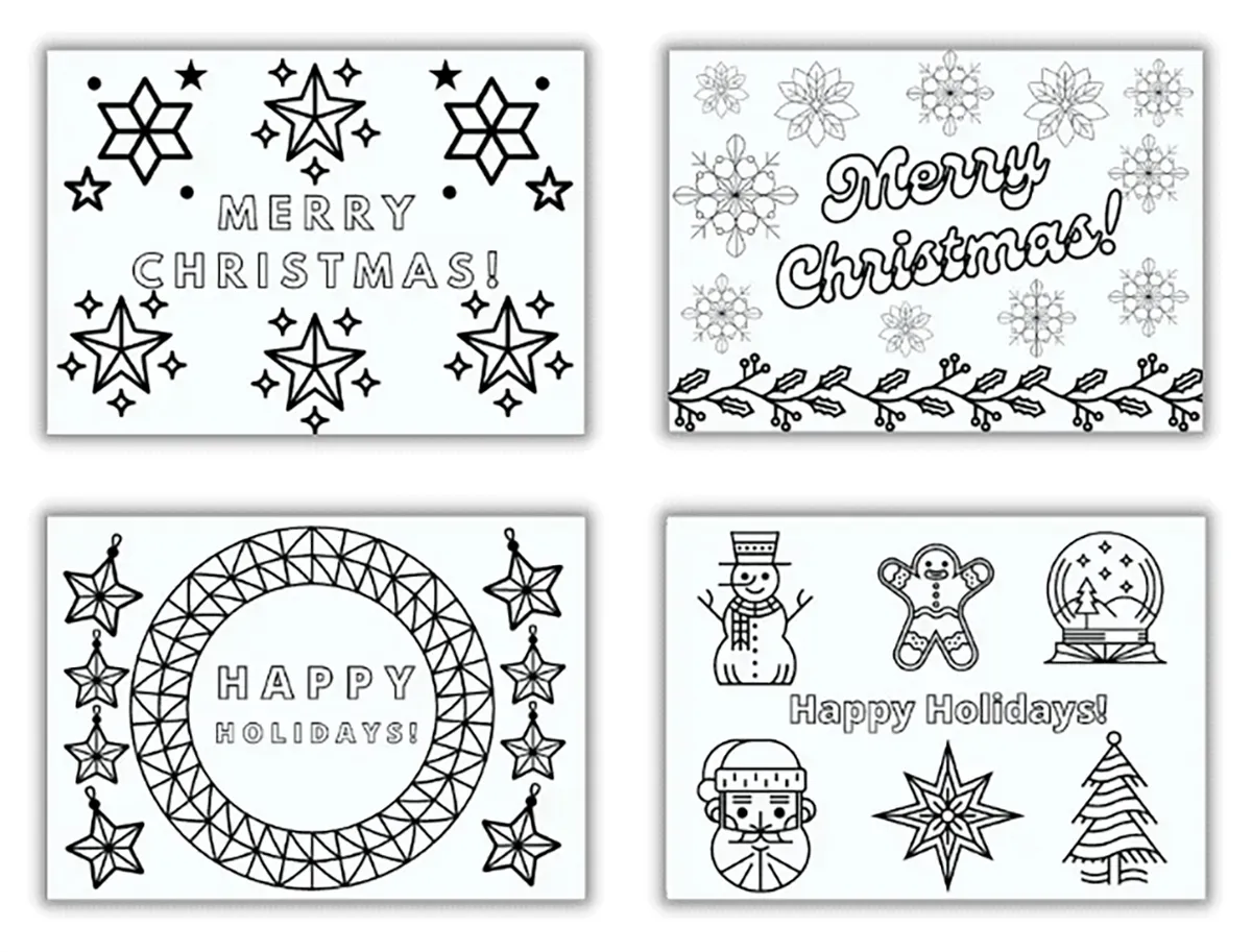 free printable christmas cards colouring