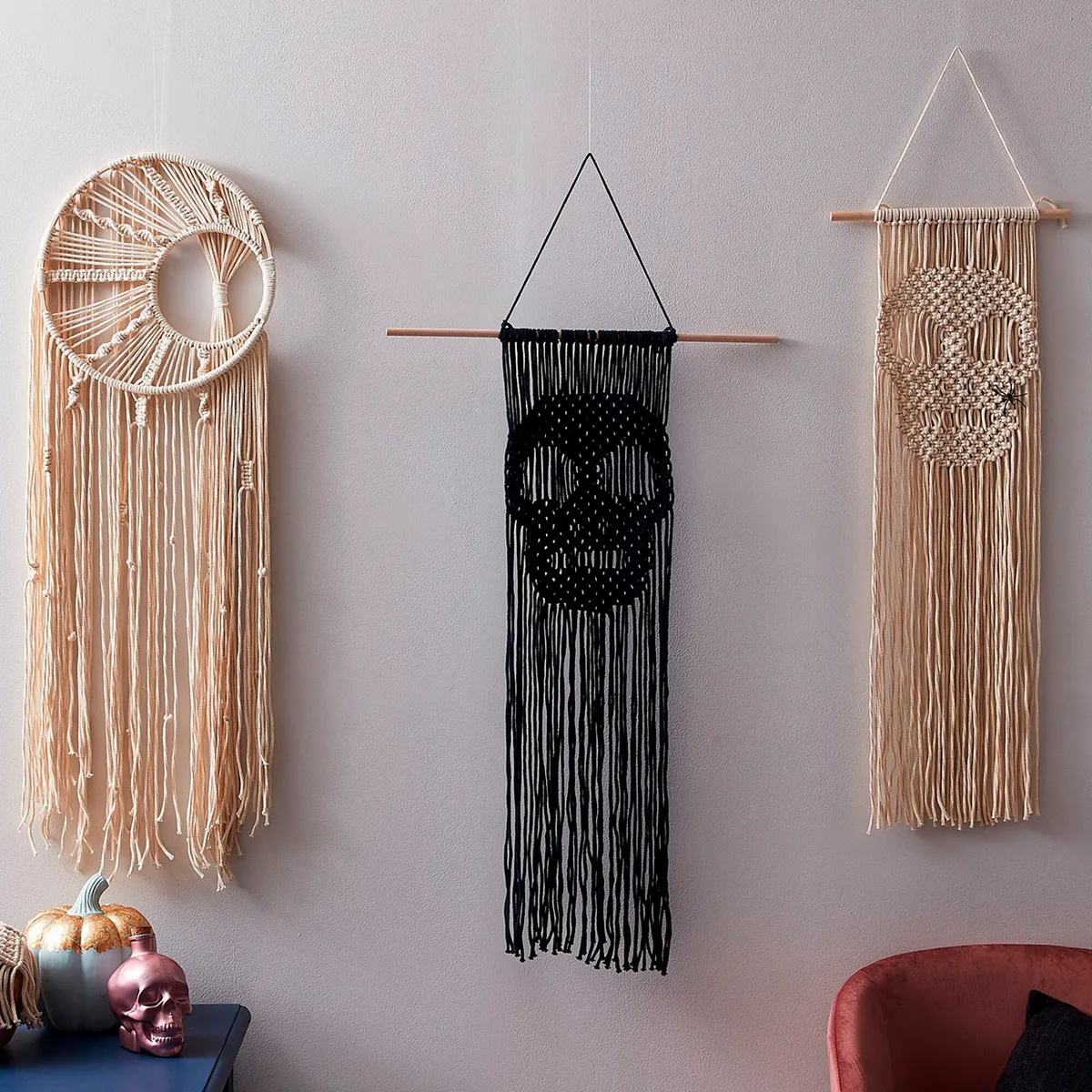 Halloween macrame wall hangings