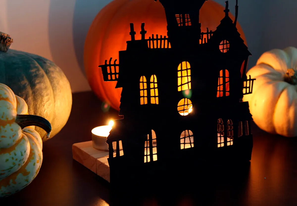 Illuminated haunted house